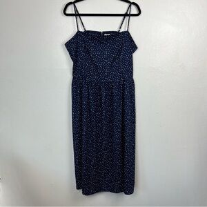 Goodthreads Navy Floral Smocked Back Adjustable Strap Dress Size XL